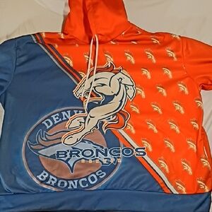 Broncos Denver Orange and Blue Hoodie NFL Hoodie Football Broncos